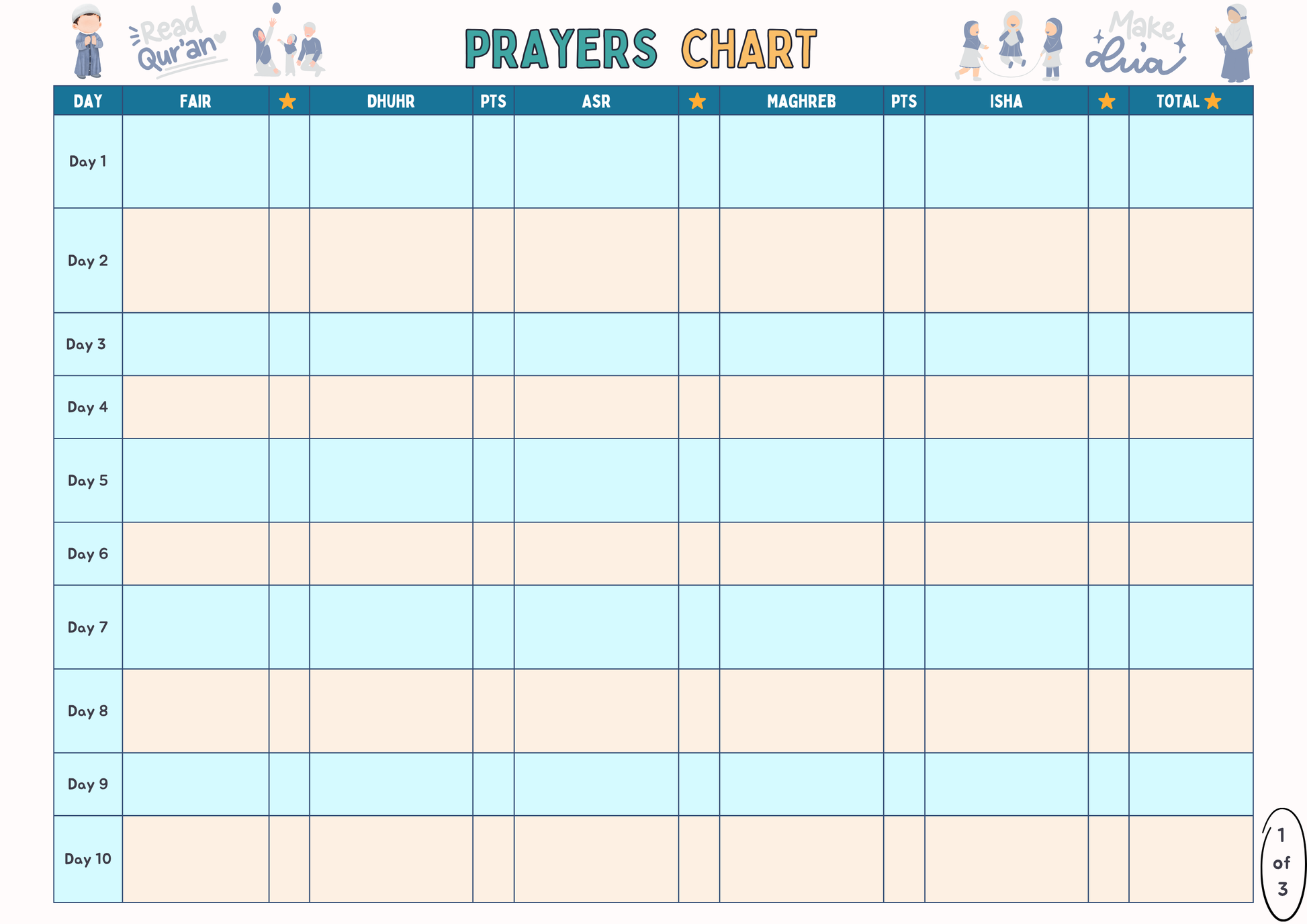 Kids Good Deeds - Good Muslim Chart